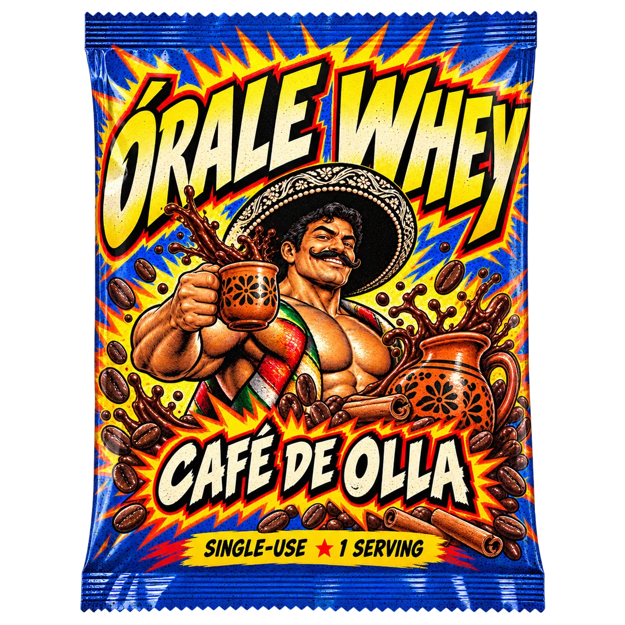 Órale Whey Café de Olla packaging