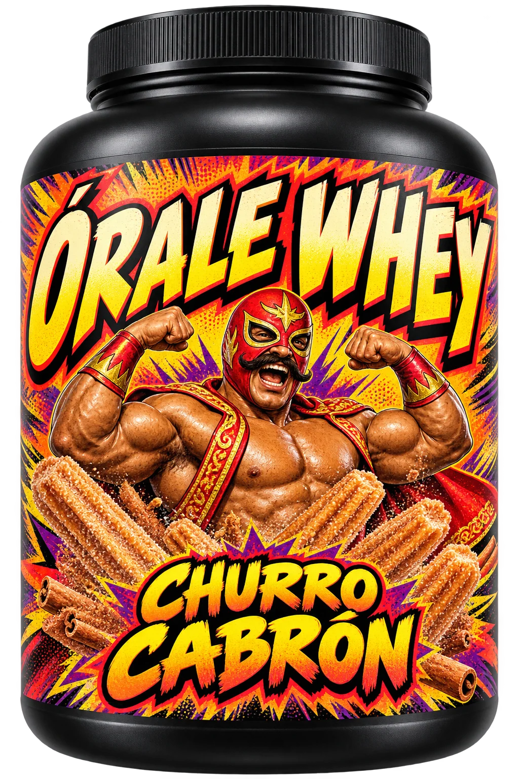 Órale Whey Churro Cabrón packaging